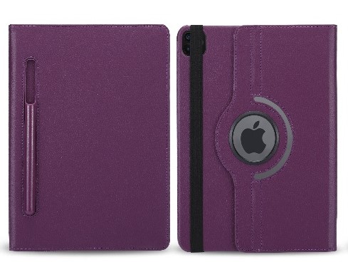 ''Leather-Cover-Stand-Case-With-Stylus-Pen-Slot for iPad Air 4, iPad Pro 11 2020 (Purple)''''''''''